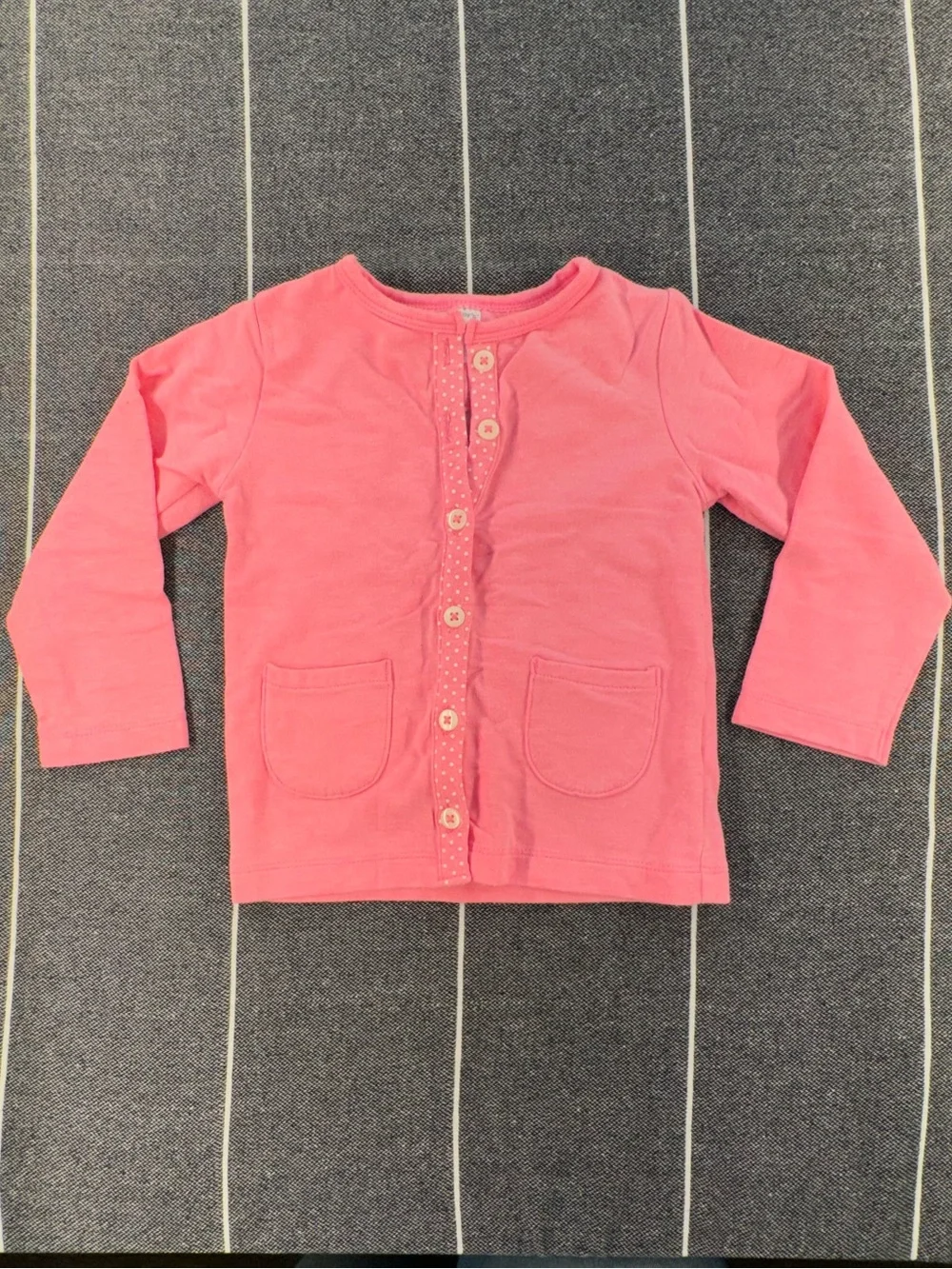 Kids—Carter's Coral Pink Button-Front Knit Cardigan